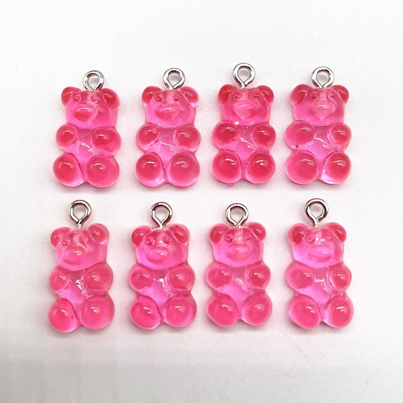 10Pcs Candy Bear Pendant Charms for Necklace Bracelet Earrings Jewelry Making Diy Findings Resin Bears Christmas Making