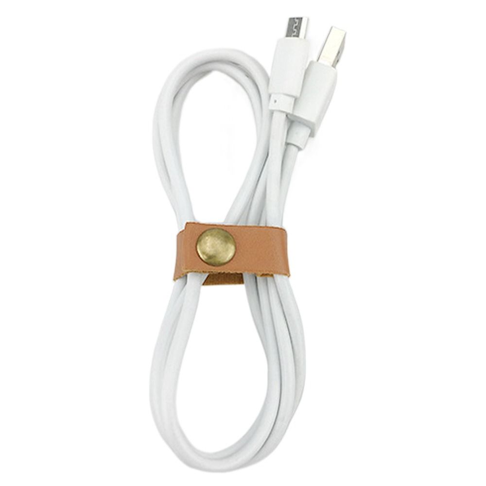 10Pcs/Pack PU Leather Cord Organizer Wrap Cable Straps Cable Management  Charging Cable