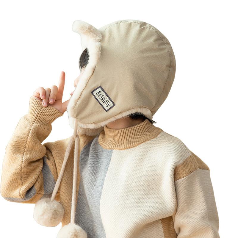 Childrens Winter Cotton Cap With Plush Lining For Cold Weather Play And Outdoor Activities