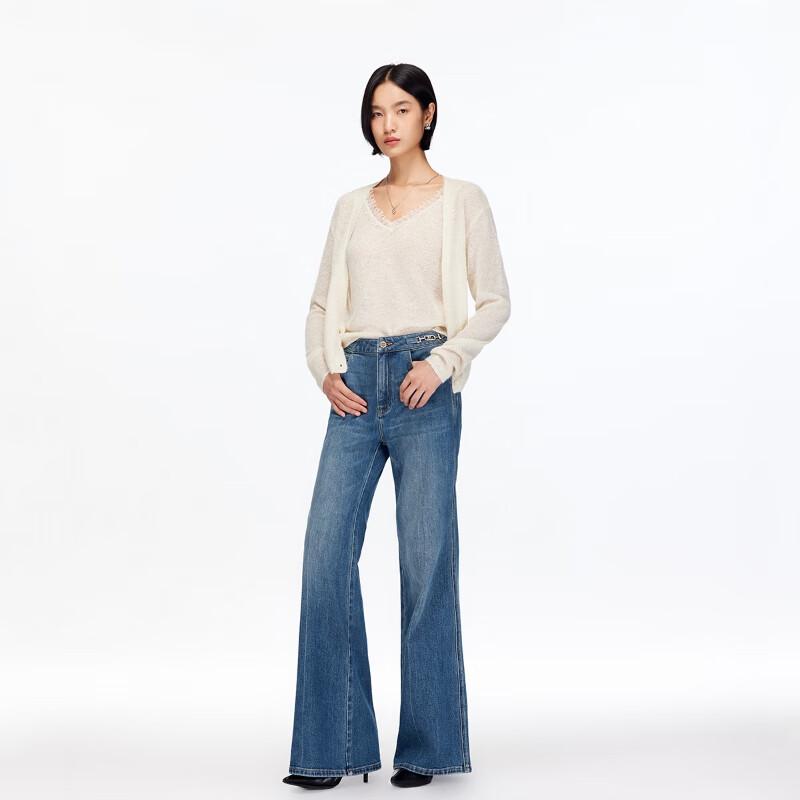 VEROMODA Women's Vintage Washed Flare Jeans