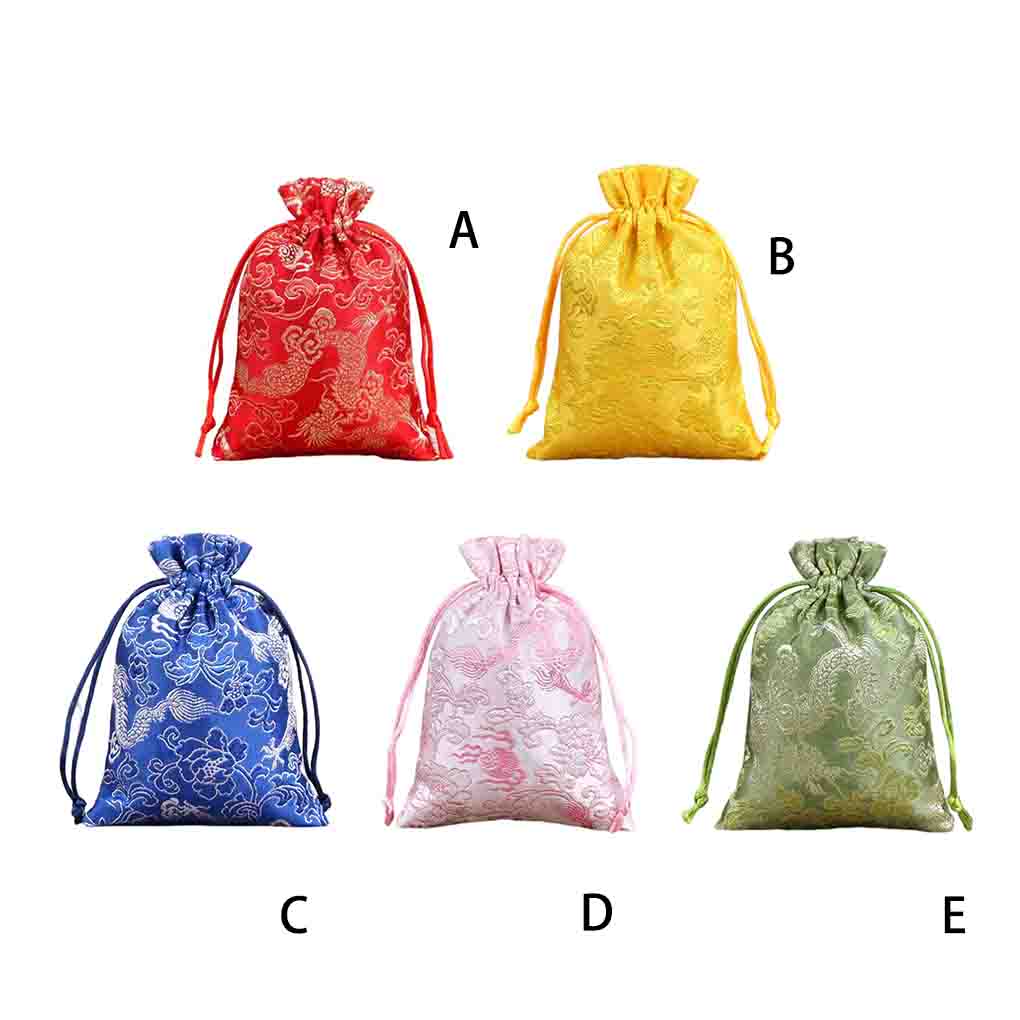 Drawstring Embroidery Sachet Blessings Jewelry Gifts Bag Office Bedroom Hanging Door Window Car Rear Review Pendant