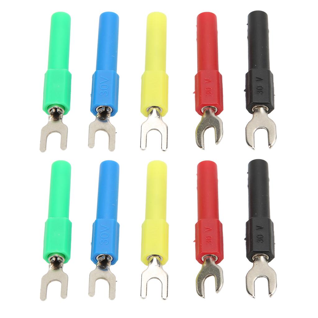 10PCS U Type Wire Connector Rear 4mm Socket 5 Color for Multimeter Electronic Application