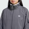 adidas Originals Logo Streifen Bequeme Zip-Up Stehkragen Jacke Damen Jacke Dunkelgrau JY8879