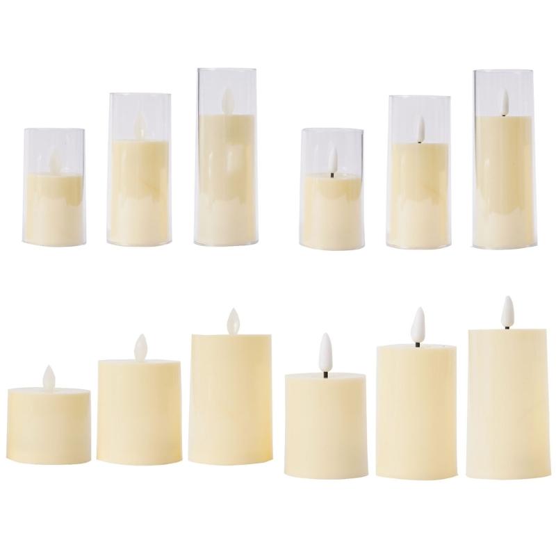 Electronic Flameless LED Candle Light Bright Battery Operated Lamp with Realistic Flame Christmas Holiday Wedding Home