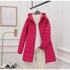 Women Light Down Jacket Hip-Length High Street Overcoat Female Long Warm Down Coat with Portable Storage Bag