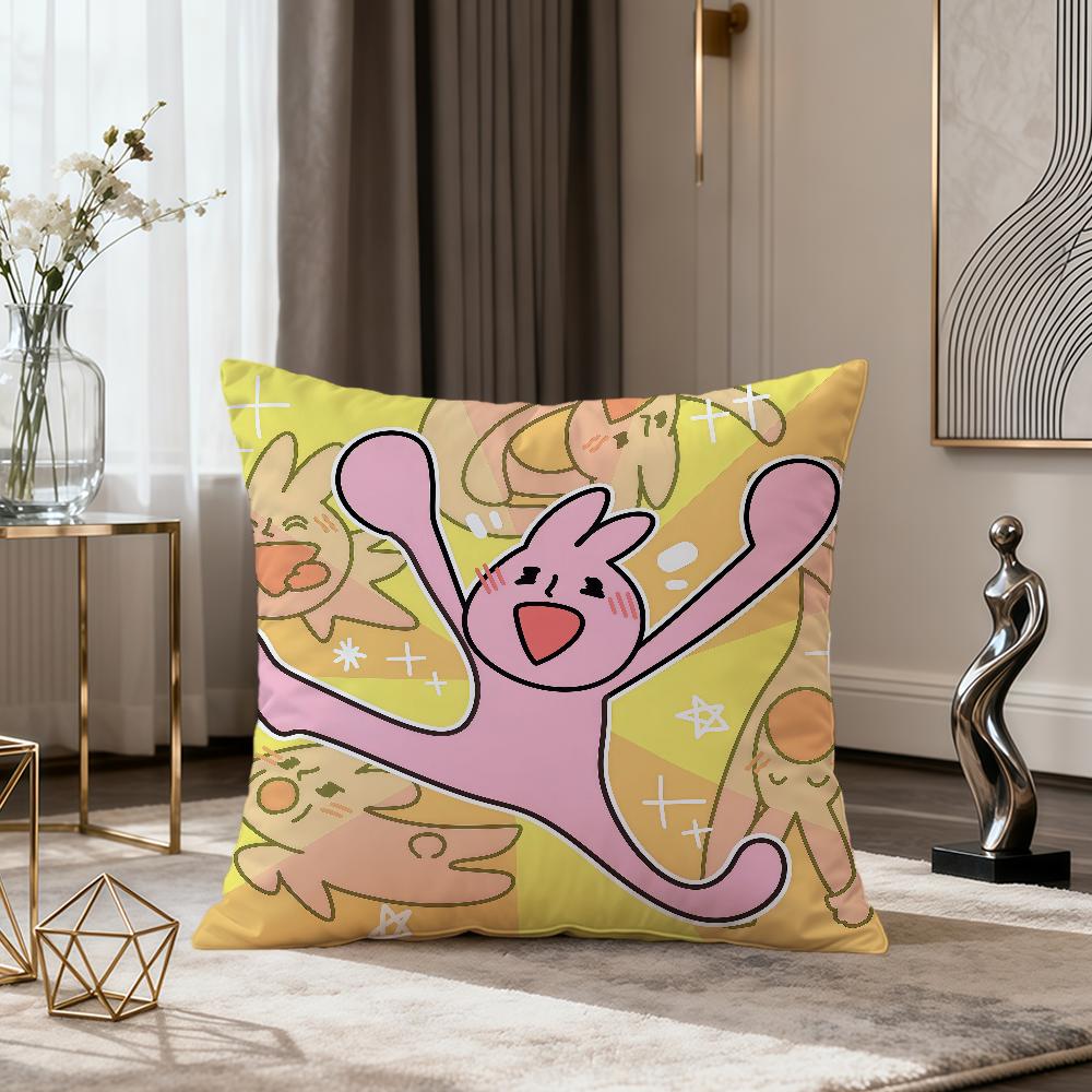 cartoon art funny pink bunny meme rabbit soft pillow cover for Sofa Home Living Room Decor Protective Covers hogar pillowcase