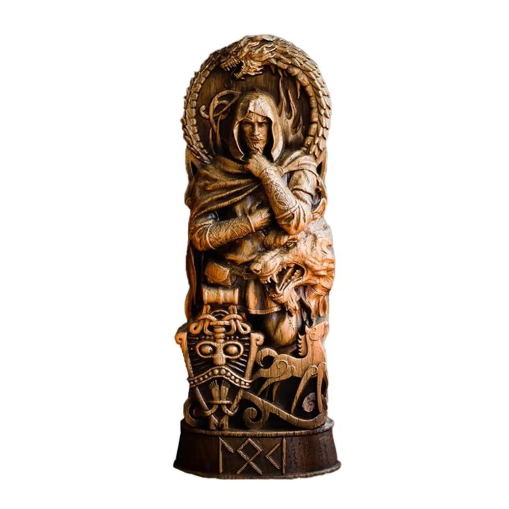 

Retro Nordic Gods Sculpture Carving Freya Statue Creative Myths and Legends Statue Home Decoration Style D
