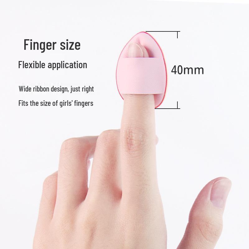 Mini Thumb Liquid Cushion Puff - Finger Foundation Makeup Sponge for Wet & Dry Use with Free Gift
