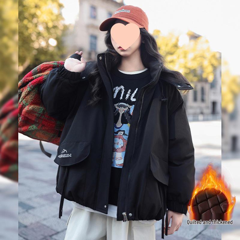 

Girls Quilted Two-Layer Cotton Jacket - Autumn/Winter 2025 Collection 150 cm чорний