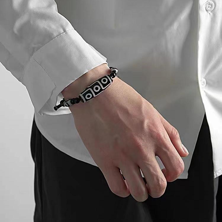 National Style Ceramic Dzi Bead Bracelet Unisex Jewelry For 2024 Summer