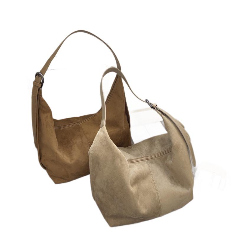 Popular new large-capacity suede tote bag shoulder bag bucket bag versatile women's bag tote bag