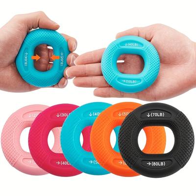 Fortalezca sus músculos de las manos con este anillo de silicona para entrenamiento muscular de 20 a 80 libras. Perfecto para gimnasios en casa