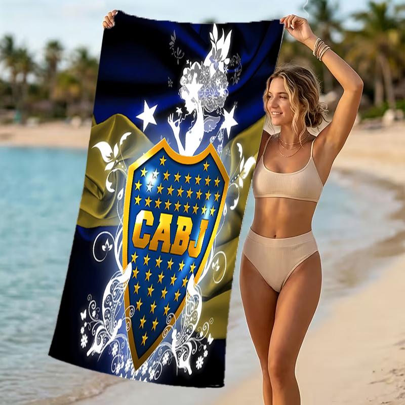 Beach Towel with Club Atlético Boca Juniors Pattern - soft,absorbent,machine washable Lightweight&Modern,swimming,Travel Essentials