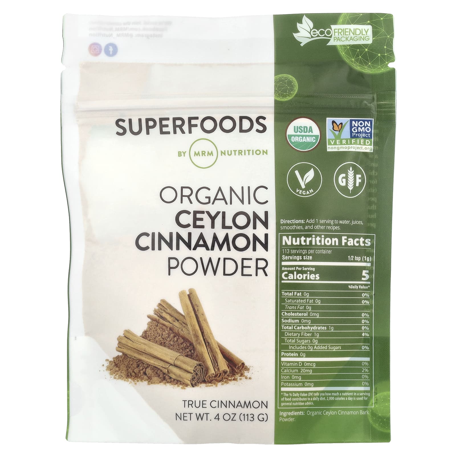

Organic Ceylon Cinnamon Powder, 113G(4Oz)