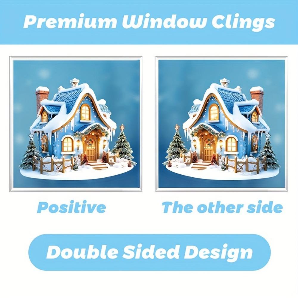 Weihnachtliche Fensteraufkleber 9 Bögen/110 Stück Frohe Weihnachten Aufkleber für Glasfenster - Schneeflocke, Rentier, Weihnachtsmann
