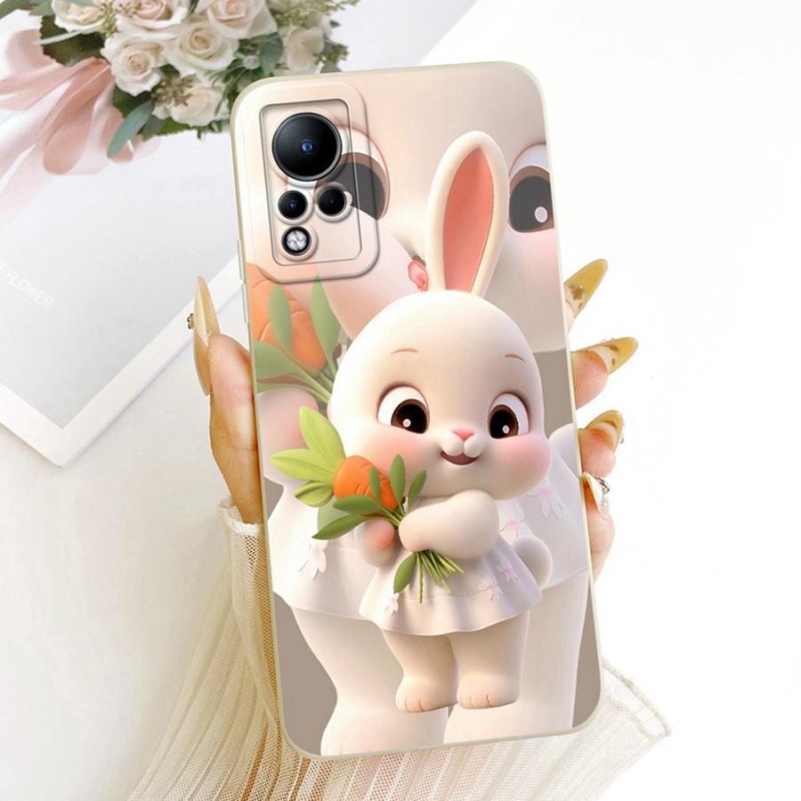 Case For Infinix Note 11 X663 Rabbit Cartoons Design Liquid Simplicity Shell For Infinix Note 12i 2022 Note12 G88 Coque Capa