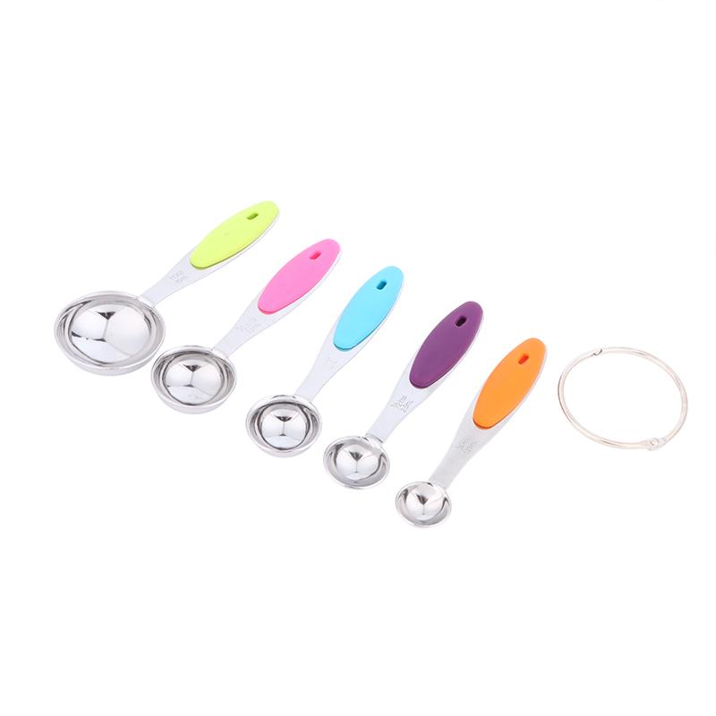 Conjunto de Medição de Aço Inoxidável com 5 Peças Conjunto de Colheres Medidoras Empilháveis Para Cozinha Chá Café Panificação Ferramenta de Medição