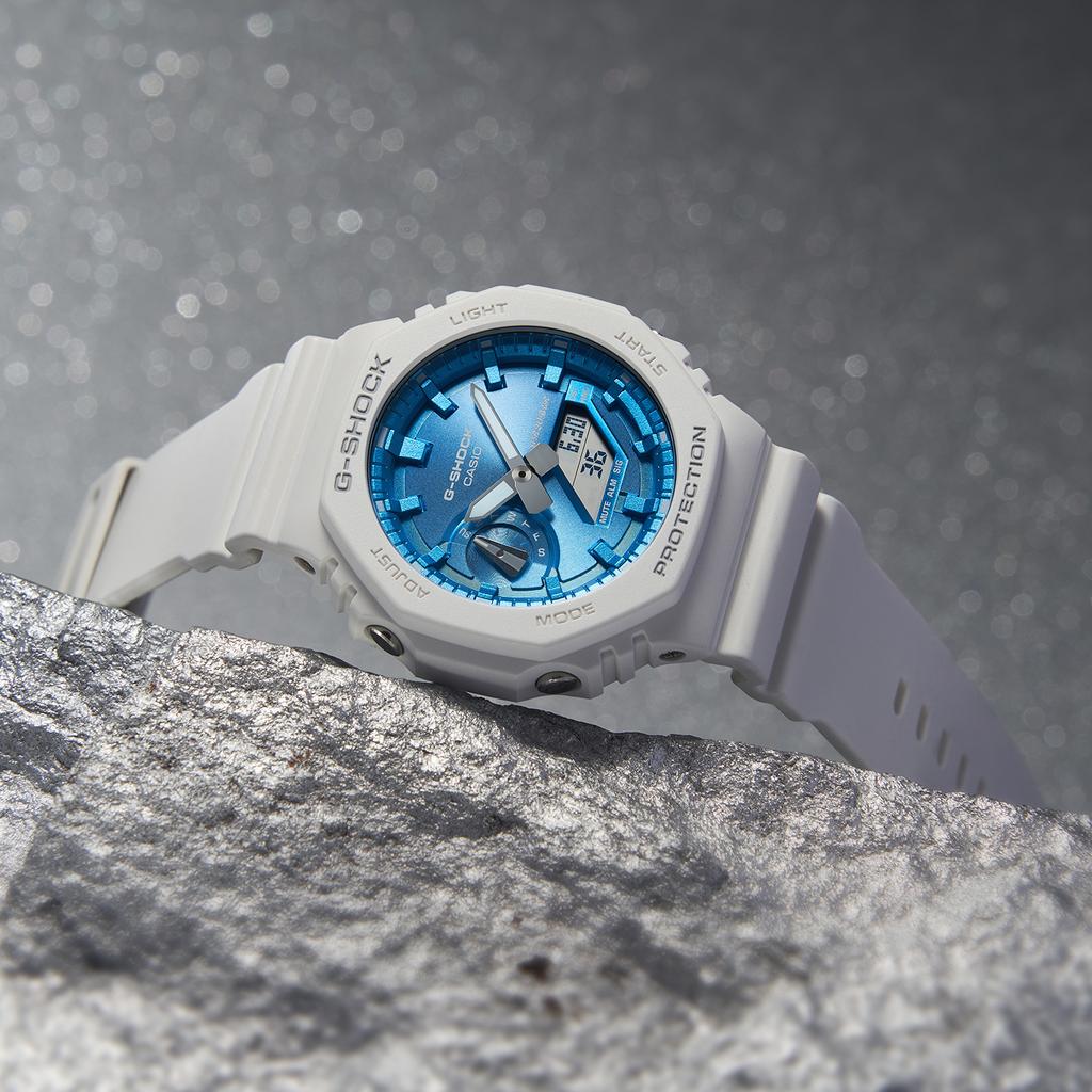Casio Liquid Crystal/Pointer Dual Display Series Waterproof Shockproof Sports Quartz Movement Resin Strap GMA-S2100WS-7APRGA-2100WS-7APR