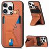 For iPhone 16 Pro Max Case K-Shaped Kickstand Leather+PC+TPU Phone Cover