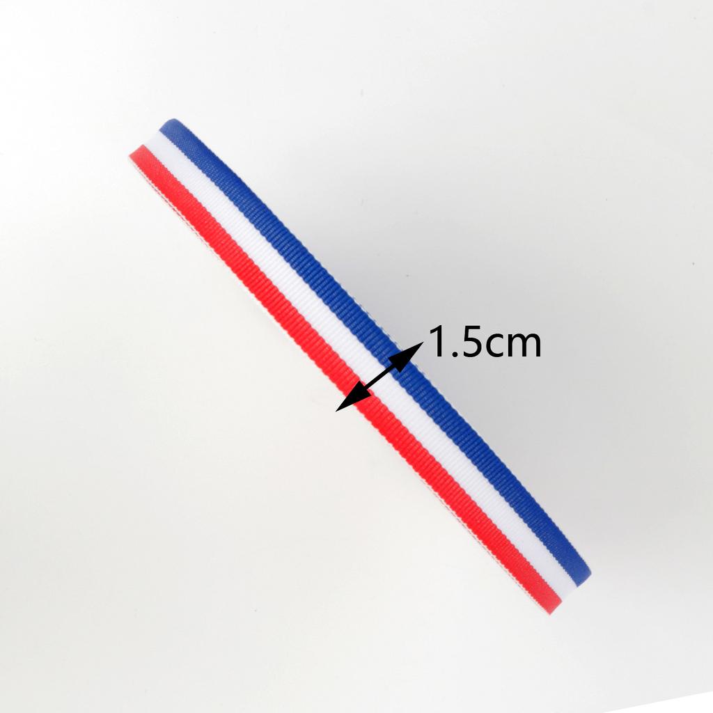 Czerwona, Biała i Niebieska Kolorowa Wstążka DIY Czerwona, Biała i Szafirowo-Niebieska Trójkolorowa Kolorowa Taśma z Pączkami Granatowa Taśma Ręcznie Robiona