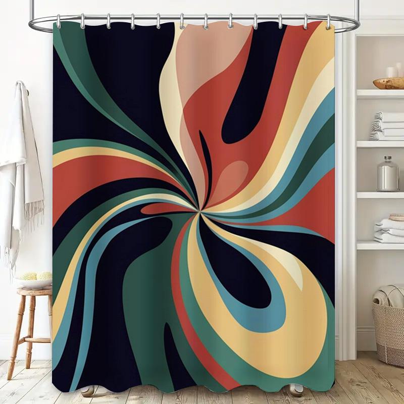 Colorful Shower Curtain with Vibrant Swirls Perfect Bathroom Decor for Your Home