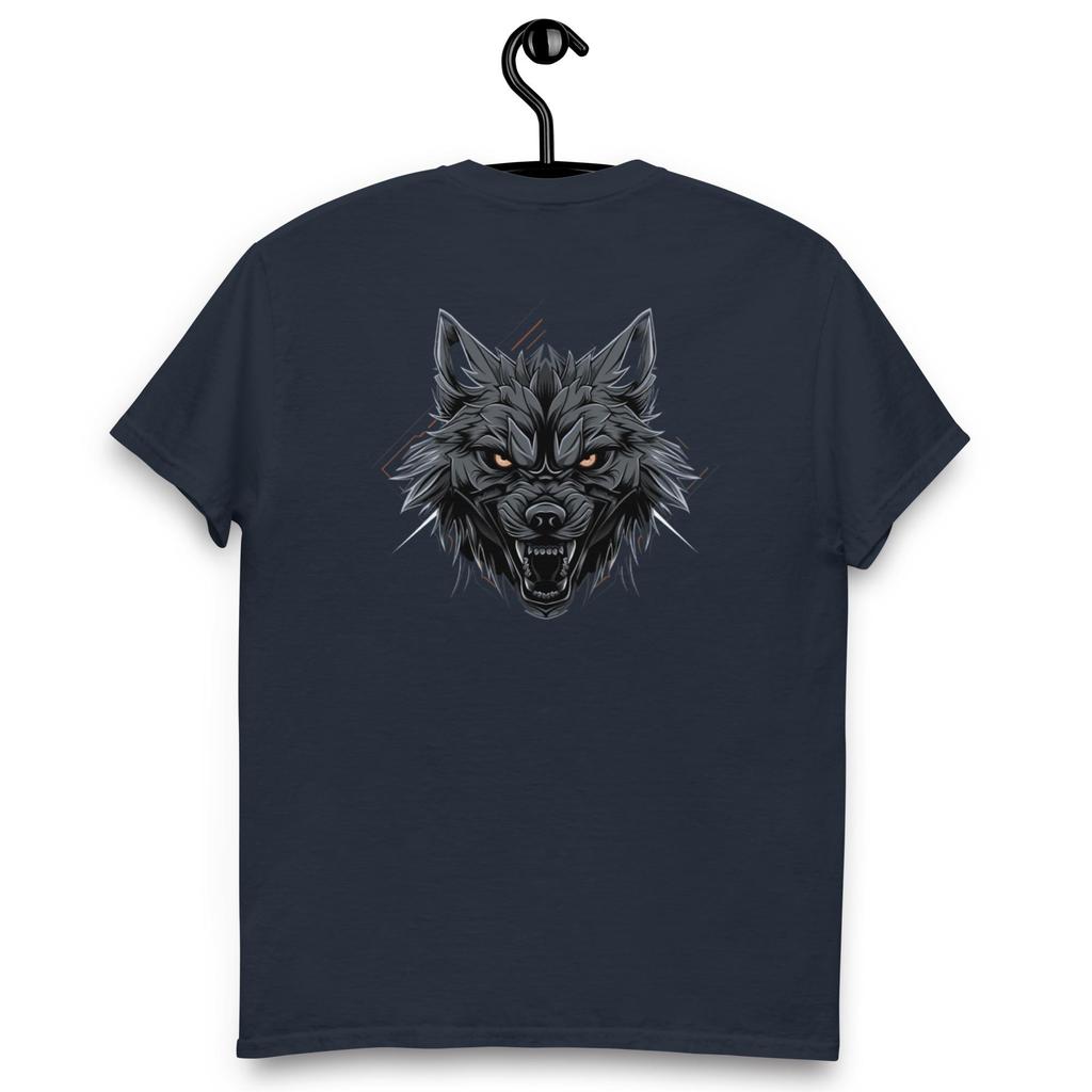 Fierce Roaring Wolf Head T-Shirt Geometric Tribal Growling Lobo Art Aggressive Animal Spirit Graphic Tee Wolf Pack Alpha Gift