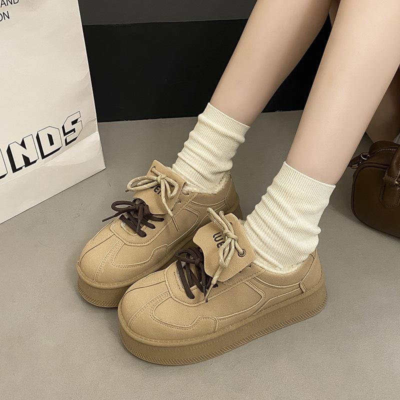 Frosted Thick-soled Leopard Print Snow Boots Women's Winter 2025 Winter New Mao Mao Shoes German Training Shoes Velvet Warm Cotton Shoes