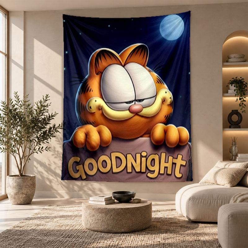 Decorative Tapestry,Garfield Cartoon Printed Wall Art, Lightweight Wall Hanging For Bedroom Background