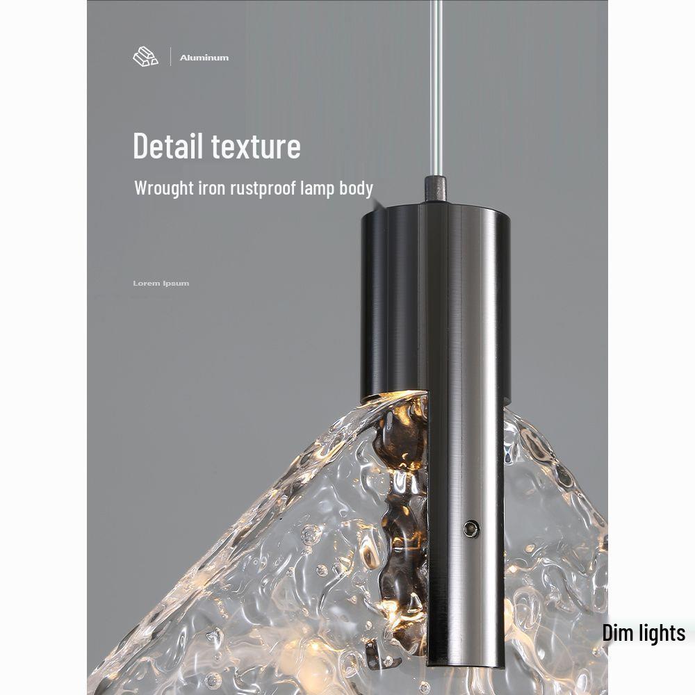 Minimalist Italian Crystal Bedside Pendant Light - Luxury Small Bedroom Accent