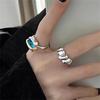 Simple square sapphire ring ins open ring feeling index finger ring