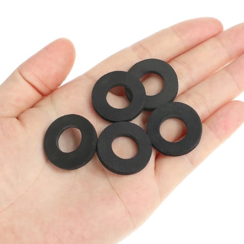 PATIKIL M12 Rubber Flat Washers, 24-Pack, 12mm Inner Diameter, 24mm Outer Diameter, 3mm Thick, Black, for Sealing Spacers, Gaskets, Rings, Faucet Pipe