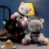 39cm Cartoon Skeleton Cat Plush Toy Black White Face Glow-In-The-Dark Cat Plush Toy Fun Features Plush Throw Pillow