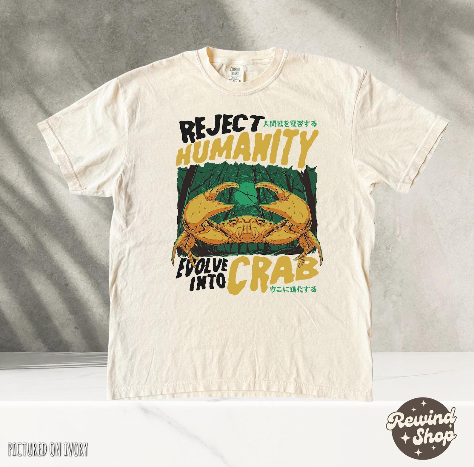 Reject Humanity Crab Shirt, Horror Crab Horror T shirt, Comfort Colors Shirts, Funny Meme Shirt, Funny Shirts, Funny Gift, Graphic Tees S