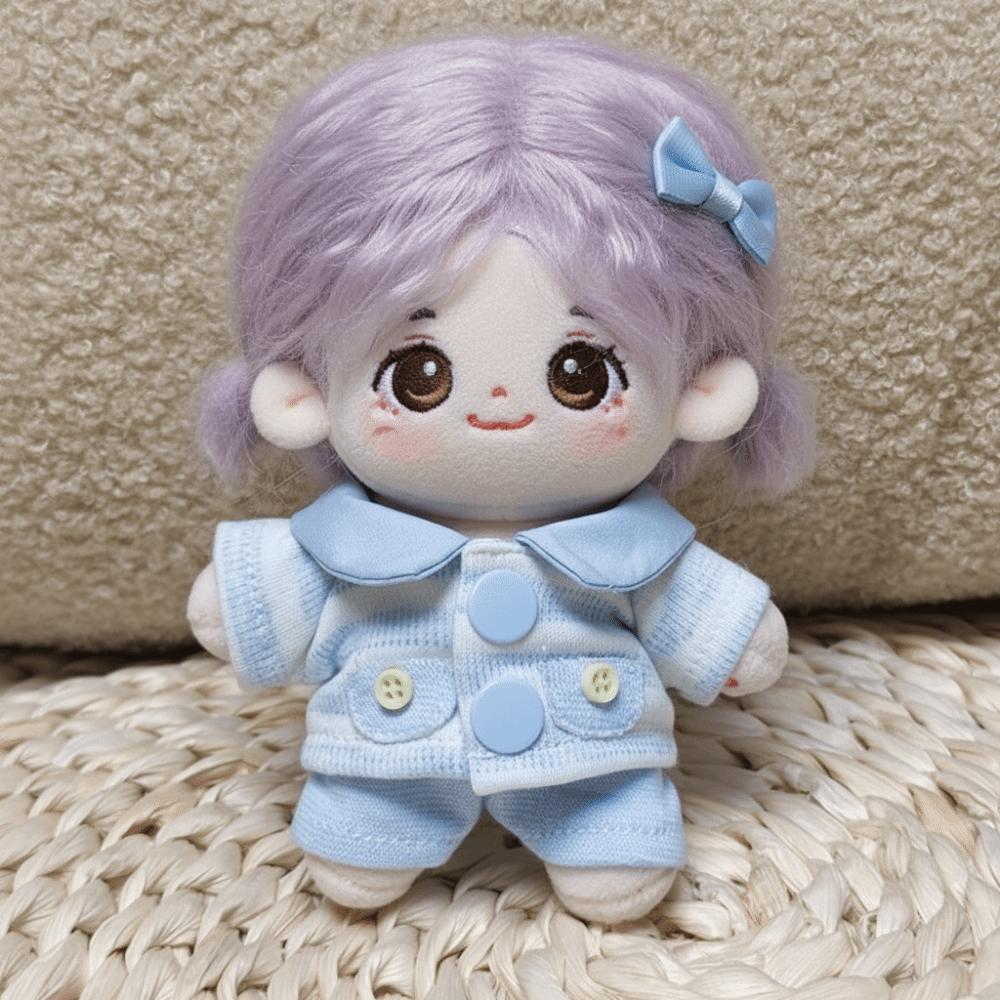 1 Set Blue 10cm Cotton Doll Clothes Casual Suit Doll Dress Up Set  Doll Accessories