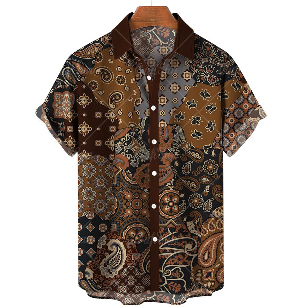 Fashion Short Sleeve Hawaiian Men's Shirts Summer Casual Tops Beach Party Vacation Shirts Outdoor Men's and Women's Shirt