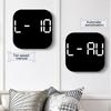 LED Wall Clock With Remote Control Display Temperature Room Desktop Clock