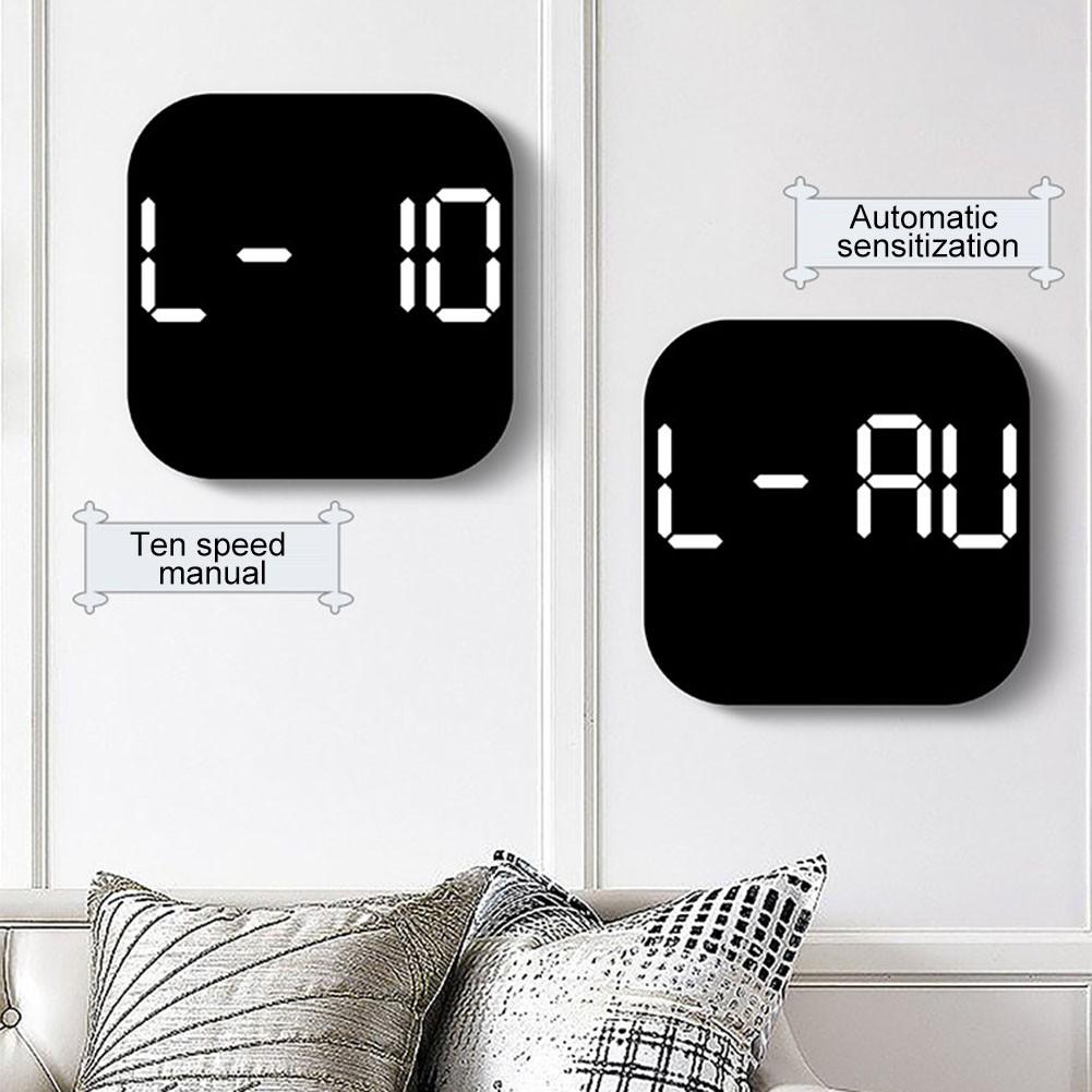 LED Wall Clock With Remote Control Display Temperature Room Desktop Clock