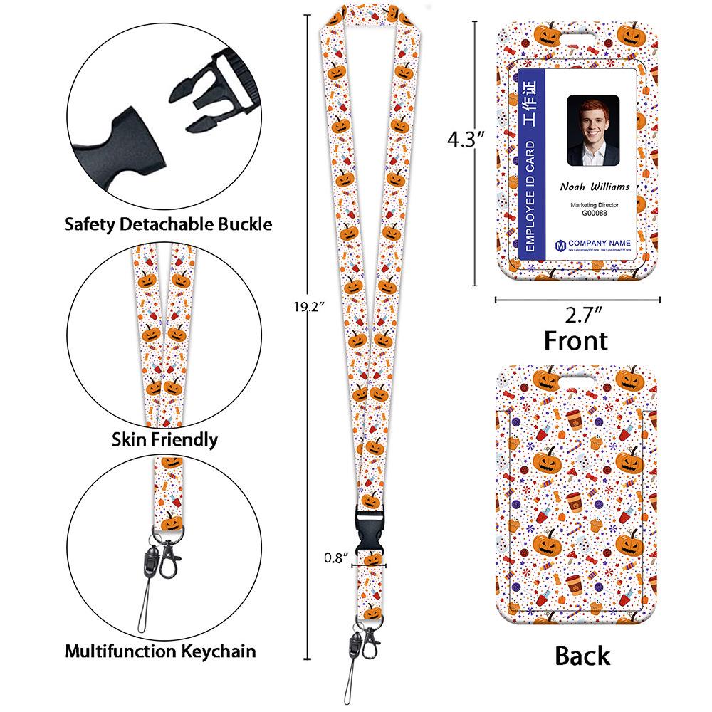 Halloween Name Tag Badge ID Holder with Retractable Lanyard