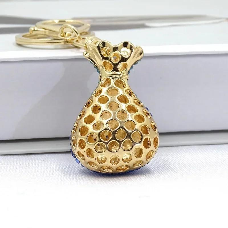 3D Dollar Bag Shaped Women's Bag  Accessories Rhinestone Key Chain Fashion Pendants Party Favors Car Keys Decoration Accessory