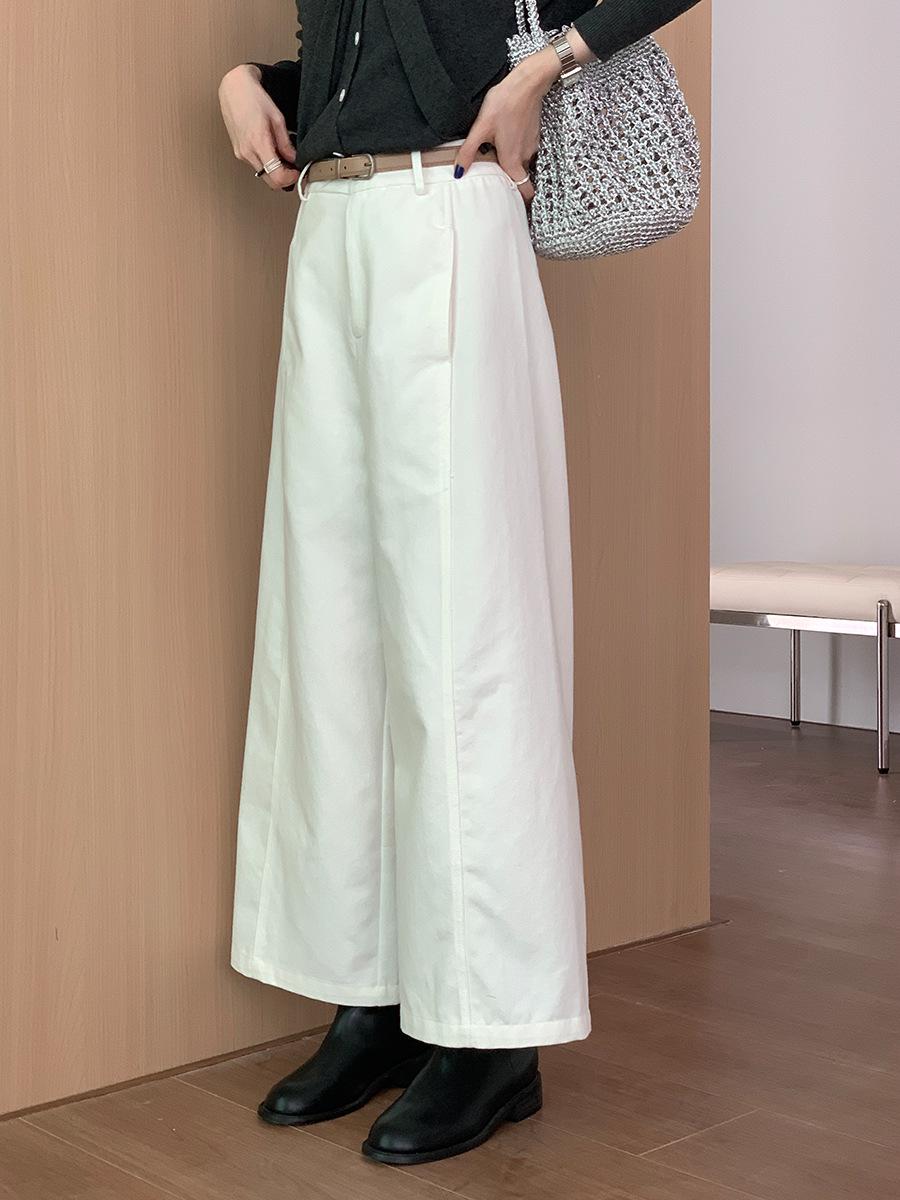 Vesong 2026 Spring Women s Korean Workwear: Loose Wide-Leg Casual Pants & Slimming Straight-Leg Long Pants Small