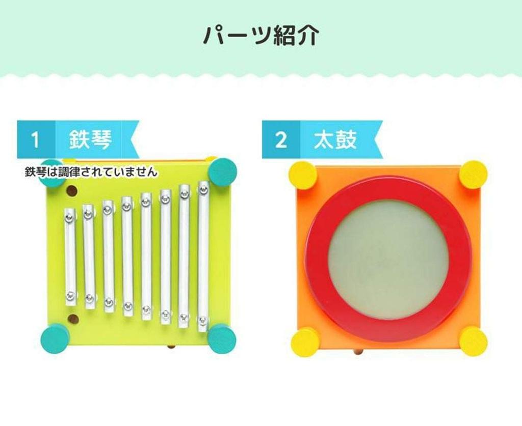 Edutē I'm Toy Melody Cube, Educational Wooden Toy, Musical Instrument, Drum, Birthday Gift for 1-2 Year Olds