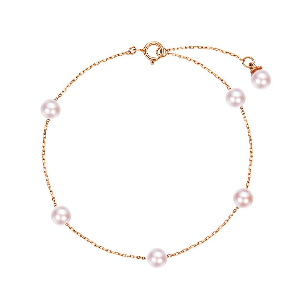 FANCIME K18 Pink Gold Bracelet for Women, Natural Freshwater Pearl, 18k Gold, Popular, Birthday, Anniversary, Mother's Day, Christmas Gift, Gift