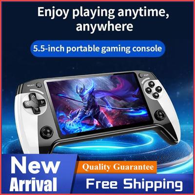 X9 Retro Handheld-Spielekonsole 5,5-Zoll HD IPS-Bildschirm 20.000+ Spiele 64 GB TF TV-Anschluss Erweiterbarer Speicher für Kinder und Erwachsene