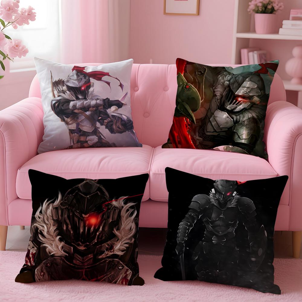 Handsome Anime Goblin SlayerCartoon Cushion Cover Pillow Case Soft Skin Friendly Fabric  Concealed Zipper