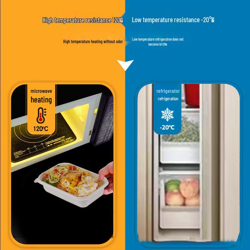 HUIHUADU Corn Starch Disposable Thickened Degradable Takeaway Meal Boxes