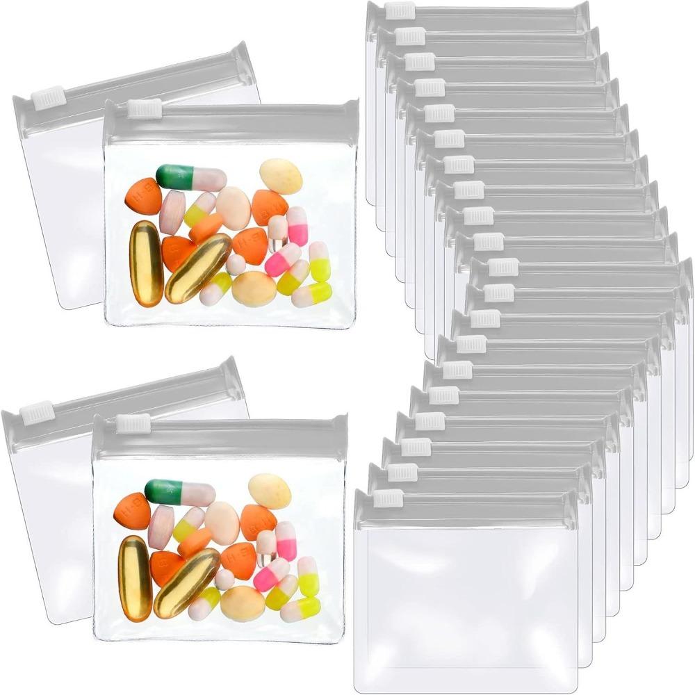 1/7/28pcs Translucent Pill Pouch With Zippered Pill Pouch Set Portable Pill Container  Travel