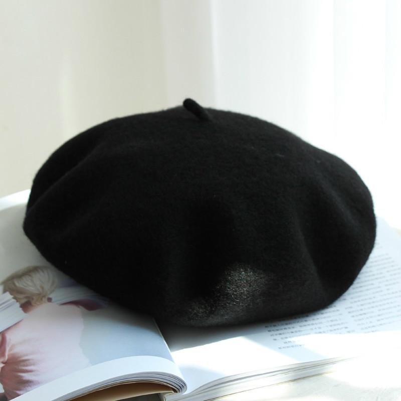 Echte Woll-Baskenmütze Frühling Winter Damen Dame Maler Warmes Gehhut Französischer Künstlerhut Baskenmütze Dame Mädchen Geschenk