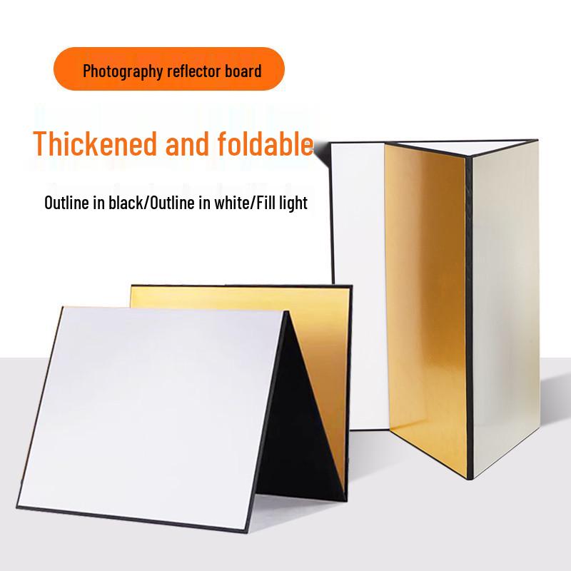 A3 Foldable Photography Reflector Fill Light Board - Black, White, Silver Card