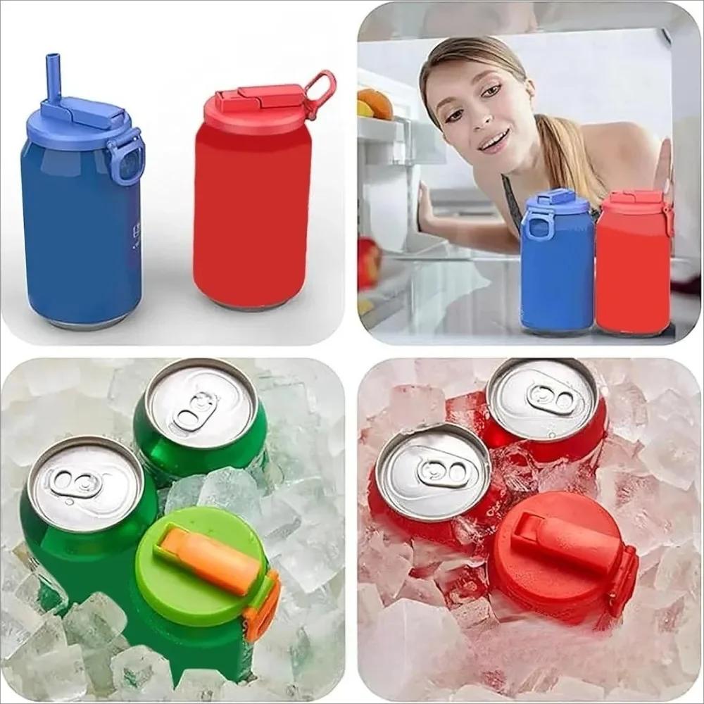 Tapa de lata Reutilizable de Silicona para Viaje Cubierta para Refrescos con Pajita Libre de BPA para Latas de Bebida Estándar Perfecta para Picnic al Aire Libre