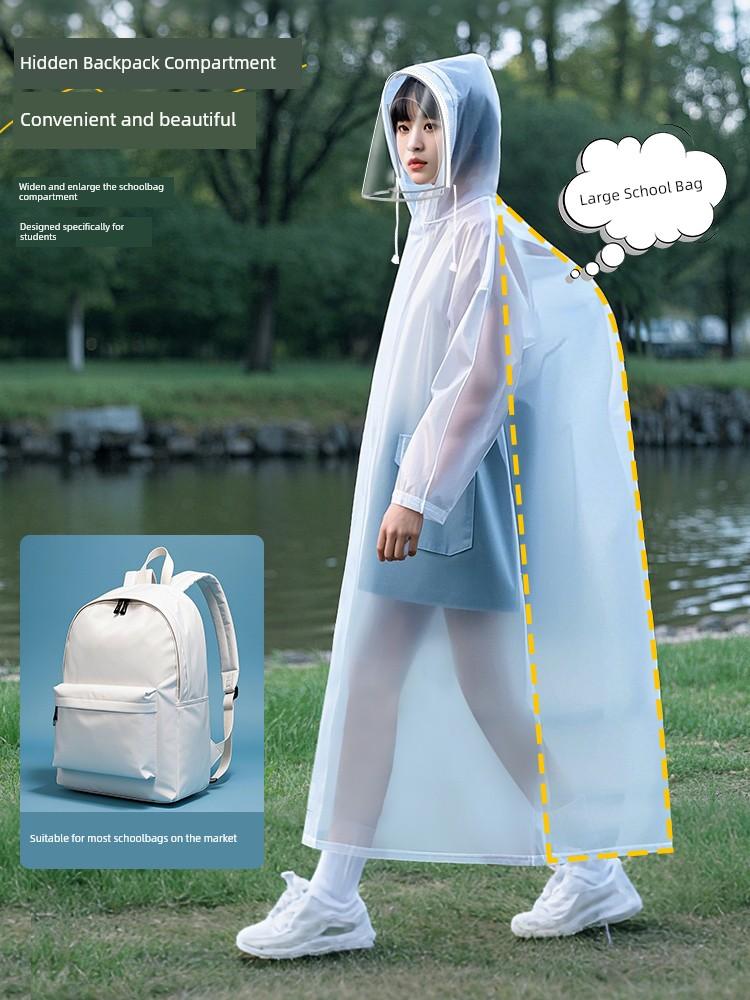 Children's Cartoon Raincoat, New Style, Extended Length with Backpack Space, Unisex School Rain Poncho for Older Kids, Full-Body Coverage